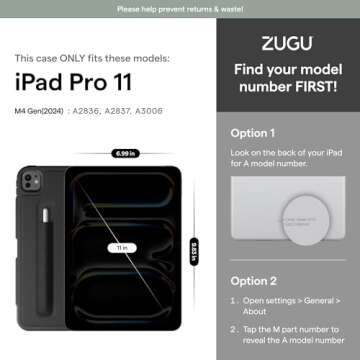 Zugu Case for iPad Pro 11 (M4) 2024, Slim Protective Cover with Apple Pencil Holder, Auto Wake/Sleep...