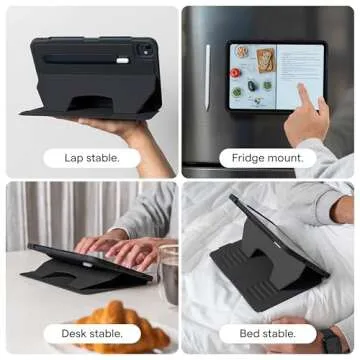 Zugu Case for iPad Pro 11 (M4) 2024, Slim Protective Cover with Apple Pencil Holder, Auto Wake/Sleep, Multiple Viewing Angles, iPad Pro 11 Inch Cover, Phone Protector, Black