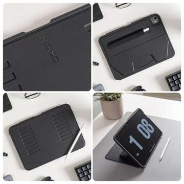 Zugu Case for iPad Pro 11 (M4) 2024, Slim Protective Cover with Apple Pencil Holder, Auto Wake/Sleep, Multiple Viewing Angles, iPad Pro 11 Inch Cover, Phone Protector, Black