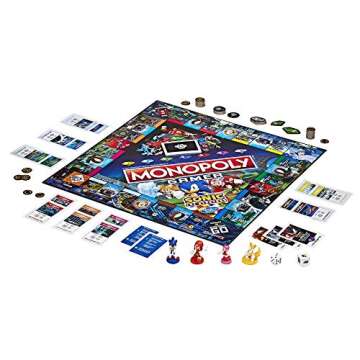 Monopoly Gamer Sonic The Hedgehog Edition Board Game for Kids 8 & Up; Video Game Themed Fun!
