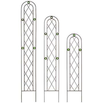 Arcadia Garden Products TR03 Arched Garden Trellis 6' x 10", Black