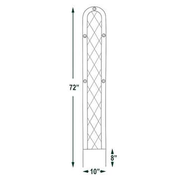 Arcadia Garden Products TR03 Arched Garden Trellis 6' x 10", Black