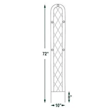 Arcadia Garden Products TR03 Arched Garden Trellis 6' x 10", Black