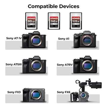 PERGEAR Professional 260GB CFexpress Type A Memory Card, Up to 880MB/s Read Speed & 900MB/s Write Speed for 4K 120P,8K 30P Recording Video/Photo, Compatible for Sony Alpha Sony FX Cameras