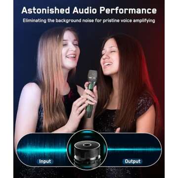 Meloace Rechargeable Wireless Microphone, Metal UHF Microphone with 1/4" Receiver, Plug-and-Play for...