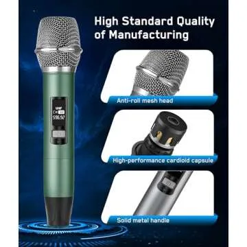 Meloace Wireless Microphone with Rechargeable Battery