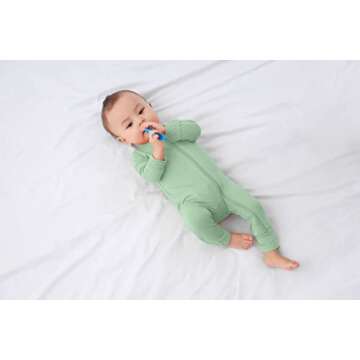 Footless Pajamas Baby Girl, Soft Rayon Zipper Pajamas for Baby Boy Sage 3-6 Months