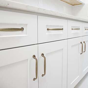 khtumeware Antique Brass Cabinet Pulls, 10 Pack 5 inch Vintage Handles