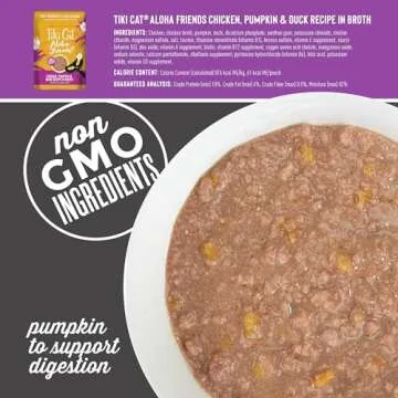 Tiki Cat Aloha Friends Variety Pack, Meaty Flavors Mixed with Pumpkin, Wet, High-Protein & High-Moisture Cat Food, For All Life Stages, 2.5 oz. Pouch (Pack of 12)