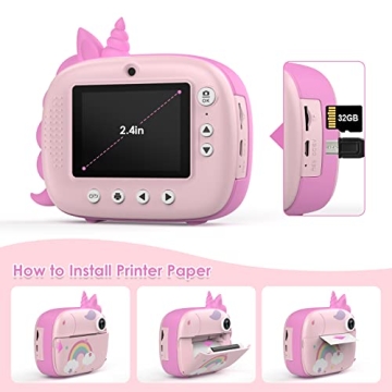 HiMont Kids Instant Print Selfie Camera