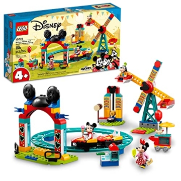 LEGO Disney Mickey and Friends – Mickey, Minnie and Goofy’s Fairground Fun 10778 Building Toy Se...