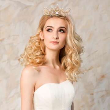 Gold Crown for Women Crystal Princess Tiaras Rhinestone Queen Crowns Wedding Bridal Hair Accessories...