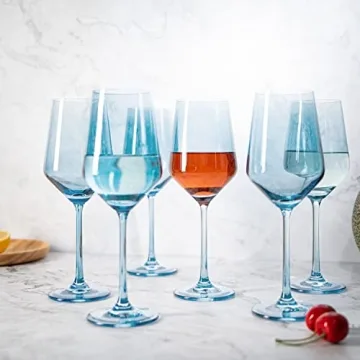 Stylish Blue Wine Glass Set - Handmade Glassware for All Occasions