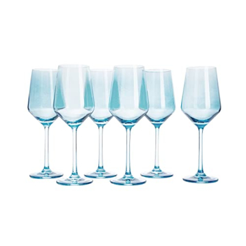 Stylish Blue Wine Glass Set - Handmade Glassware for All Occasions