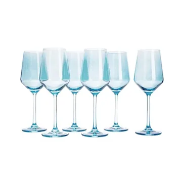 Stylish Blue Wine Glass Set - Handmade Glassware for All Occasions
