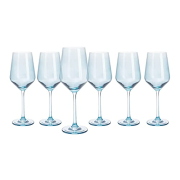 Stylish Blue Wine Glass Set - Handmade Glassware for All Occasions