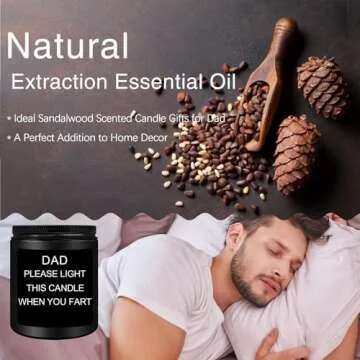 Funny Sandalwood Scented Candle Gift for Dad