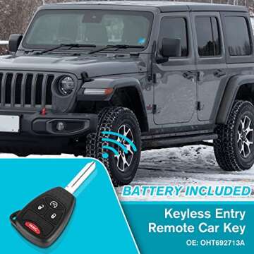 Guteauto Car Key Fob Keyless Entry Remote 315Mhz OHT692713A for Jeep Wrangler 2009-2018, Compass 201...