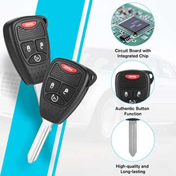 Guteauto Car Key Fob Keyless Entry Remote 315Mhz OHT692713A for Jeep Wrangler 2009-2018, Compass 2010-2017, Patriot 2010-2017
