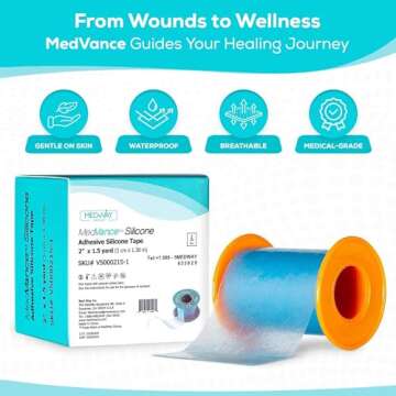 MedVance Silicone Tape - Hypoallergenic, Waterproof, and Easy to Use