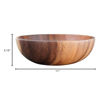 JJ Imperium Large Salad Bowl – 11" x 3.15" – Acacia Wood