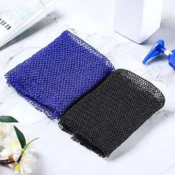 African Net Long Bath Net Sponge,JASSINS African Bathing Sponge,Body Exfoliating Long Net Shower Body Scrubber Back Scrubber Skin Smoother,Stretch Length to 66 INCH (Blue)