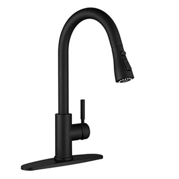 WEWE Black Kitchen Faucet: Durable Stainless Steel Beauty with Pull Down Sprayer