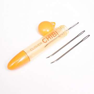 Clover 3121 Tapestry Needle Set Chibi, Bent Tip , Beige