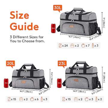 Lifewit Large Cooler Bag 27/32/48 Cans Insulated Lunch Bag Lightweight Portable Cool Bag Double Laye...