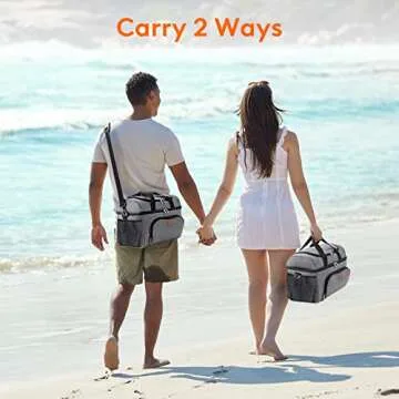 Lifewit Large Cooler Bag 27/32/48 Cans Insulated Lunch Bag Lightweight Portable Cool Bag Double Layer for Picnic, Beach, Work, Trip, Gray