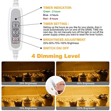 Full Spectrum LED Grow Light Strips with Auto Timer