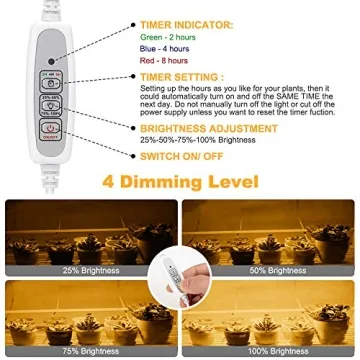 Full Spectrum LED Grow Light Strips with Auto Timer