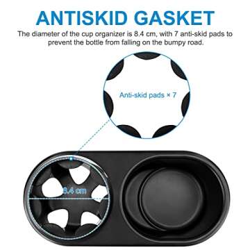 Accmor 2 in 1 Stroller Cup Holder with Snack Tray, Universal Stroller Tray Snack Catcher Drinks Holder, Stroller Snack Tray Ideal for Mom and Baby