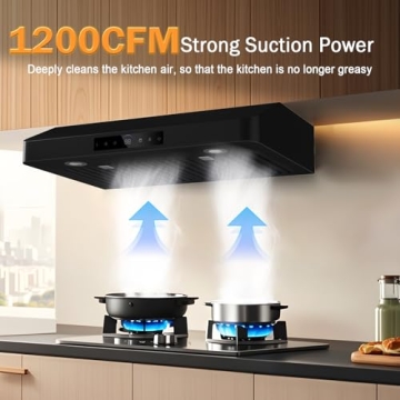 TAZPI 30 Inch Under Cabinet Range Hood 1200CFM Smart Control