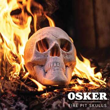 OSKER Ceramic Fireproof Fire Pit Skull Log for Bonfire, Campfire, Fireplace, Firepit | Halloween Dec...