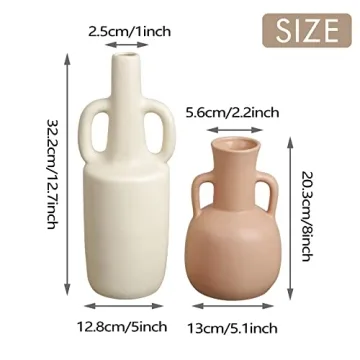 TERESA'S COLLECTIONS Modern Farmhouse Ceramic Vase Set