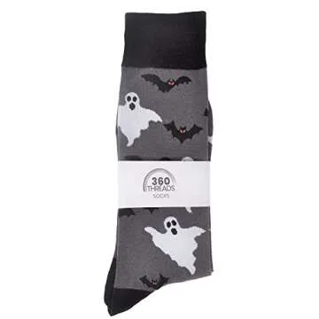360 Threads Men's Novelty Socks - Fun Halloween Design, 2 Pair Set