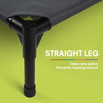 Mora Pets Elevated Dog Bed Raised Dog Cot for Large Dogs Portable Pet Cot with Washable Breathable Mesh Metal Frame Cooling Dog Cot for Indoor Outdoor 41 Inch Black