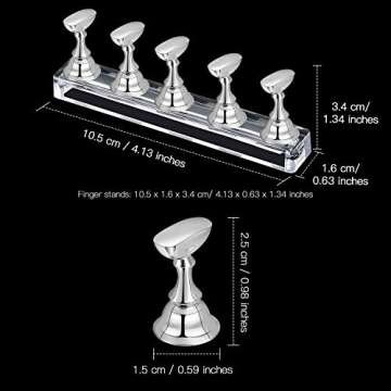 6 Sets Magnetic Nail Tip Display Holder Acrylic Display Stand Nail Tip Practice Art Training Stand f...