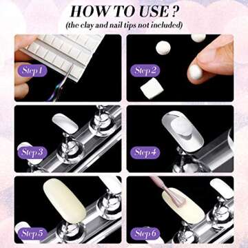 6 Sets Magnetic Nail Tip Display Holder Acrylic Display Stand Nail Tip Practice Art Training Stand for DIY Manicure Fingernail Salon(Silver)