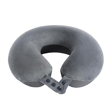 Makimoo Memory Foam Travel Neck Pillow Adjustable Soft Support