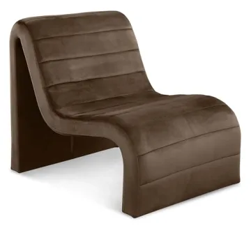 Meridian Furniture 403Brown Ivy Collection Modern Velvet Upholstered Accent Chair