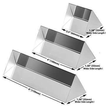 Amlong Crystal® Optical Glass Triangular Prism Set - 3 Sizes for Science & Art
