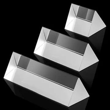 Amlong Crystal Optical Glass Triangular Prisms Set of 3