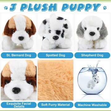 Plush Dog Puppy Toys - 3 Piece Set for Kids
