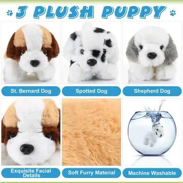 Plush Dog Puppy Toys - 3 Piece Set for Kids
