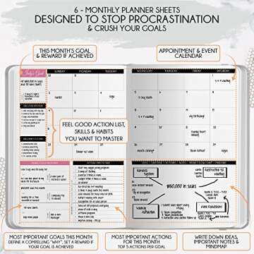 Self Care Journal - 5 Minute Mental Health & Manifestation Journal | 90-Day Undated Daily Planner for Positivity, Affirmations & Gratitude | Guided Mindfulness, Reflection | Vision Board + Stickers