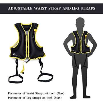 OMOUBOI Snorkel Vests Adults Inflatable Floatage Jackets Lightweight Kayak Buoyancy Vest Portable Fl...