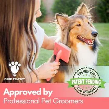 Flying Pawfect Dog Slicker Brush for Grooming Pet Hair - Best Brushes For Poodle & Golden Doodle - L...