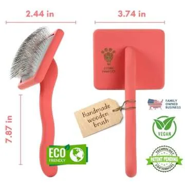 Flying Pawfect Dog Slicker Brush for Grooming Pet Hair - Best Brushes For Poodle & Golden Doodle - Long Haired Brush For Dogs - Goldendoodle Long Pin Brush For Dematting (Large)